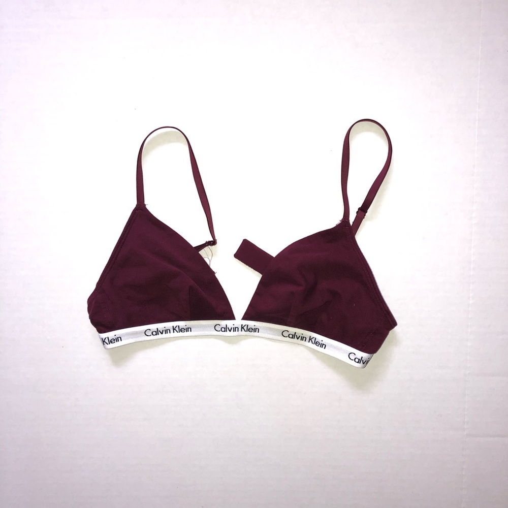 Calvin Klein Bralette Bra Maroon Medium